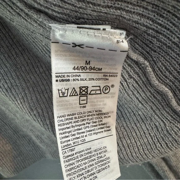 Banana Republic Silk Cotton Light Gray Women's Cardigan Medium - Picture 3 of 4